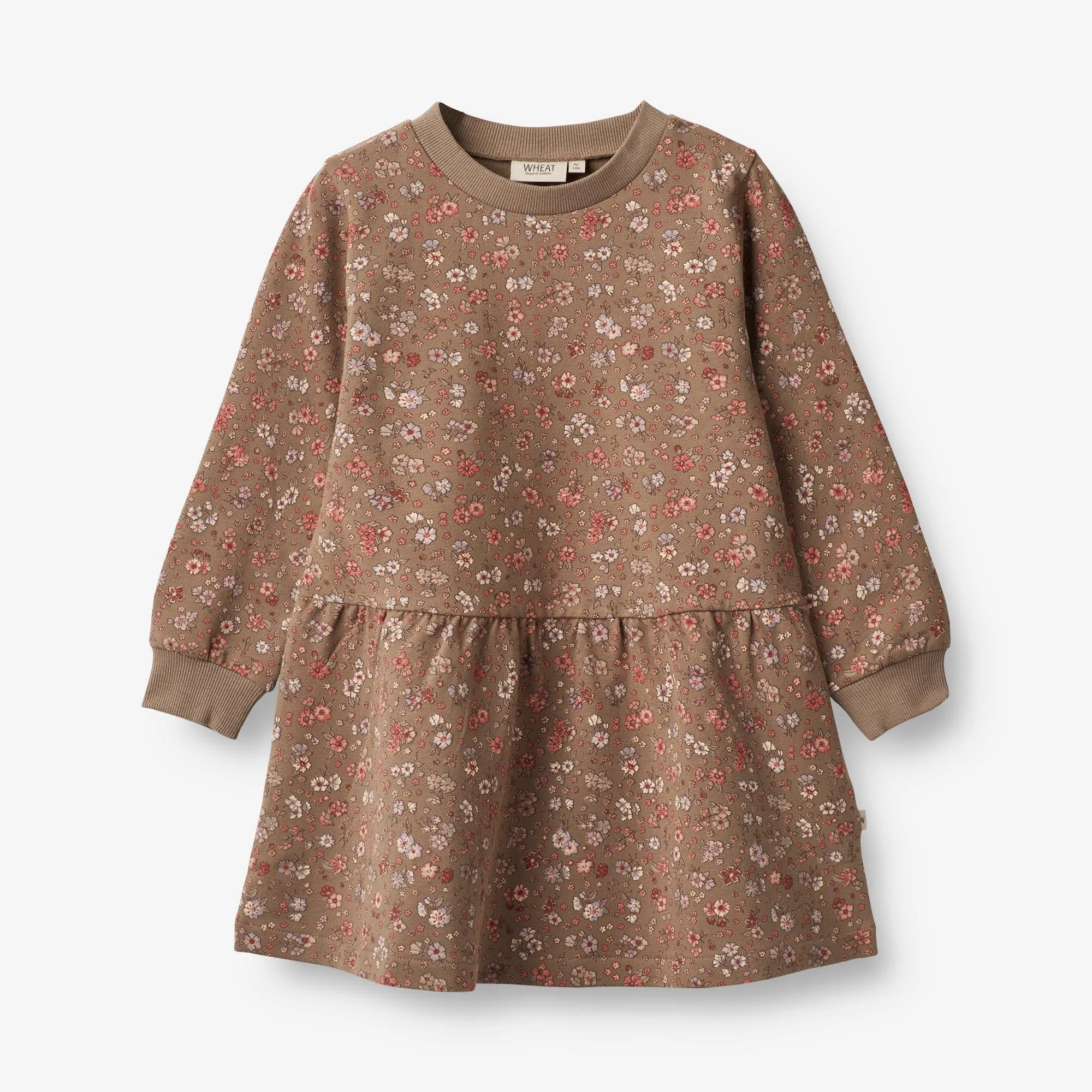 Sweat Dress Zenia - cocoa brown meadow