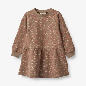 Sweat Dress Zenia - cocoa brown meadow