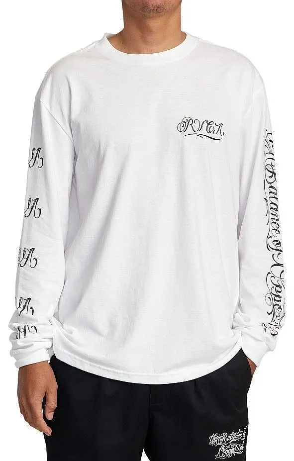 T-Shirt RVCA Mister Cartoon Laugh Now LS - White - men´s