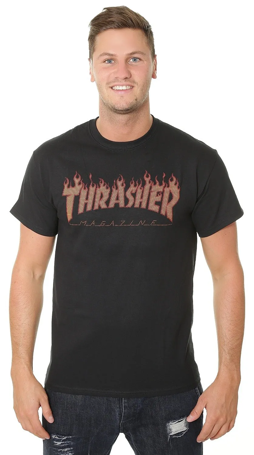 T-Shirt Thrasher Flame Halftone - Black - men´s