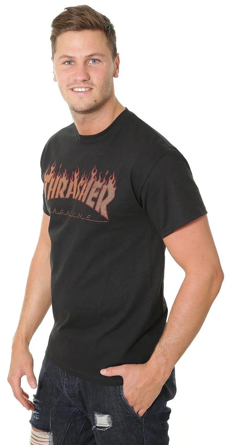 T-Shirt Thrasher Flame Halftone - Black - men´s