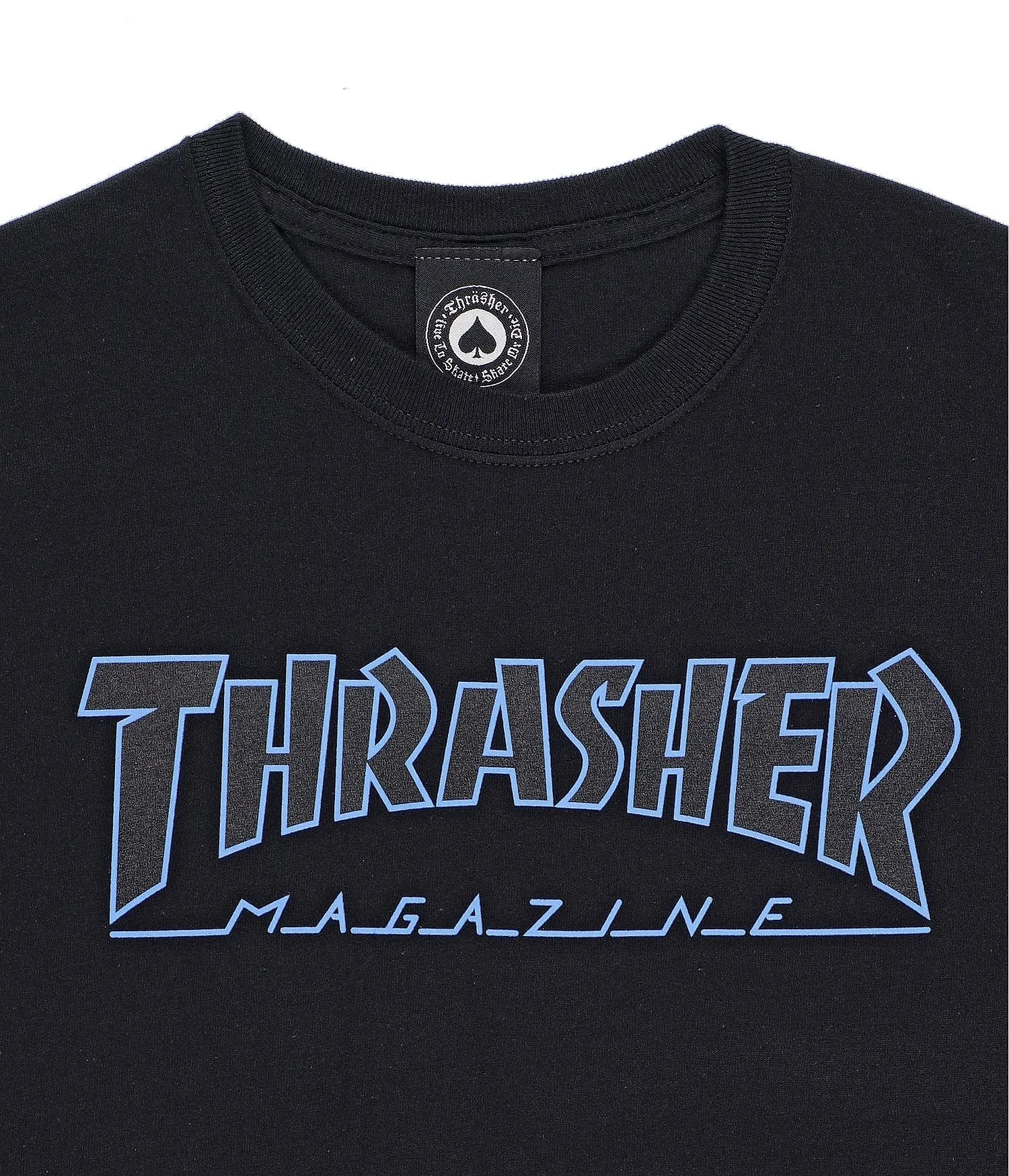 T-Shirt Thrasher Outlined - Black/Black - men´s