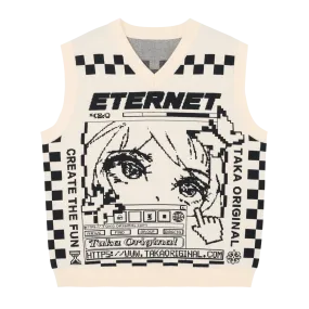 TAKA Original [ Eternet 002] Captain Lael  checkerboard knit vest