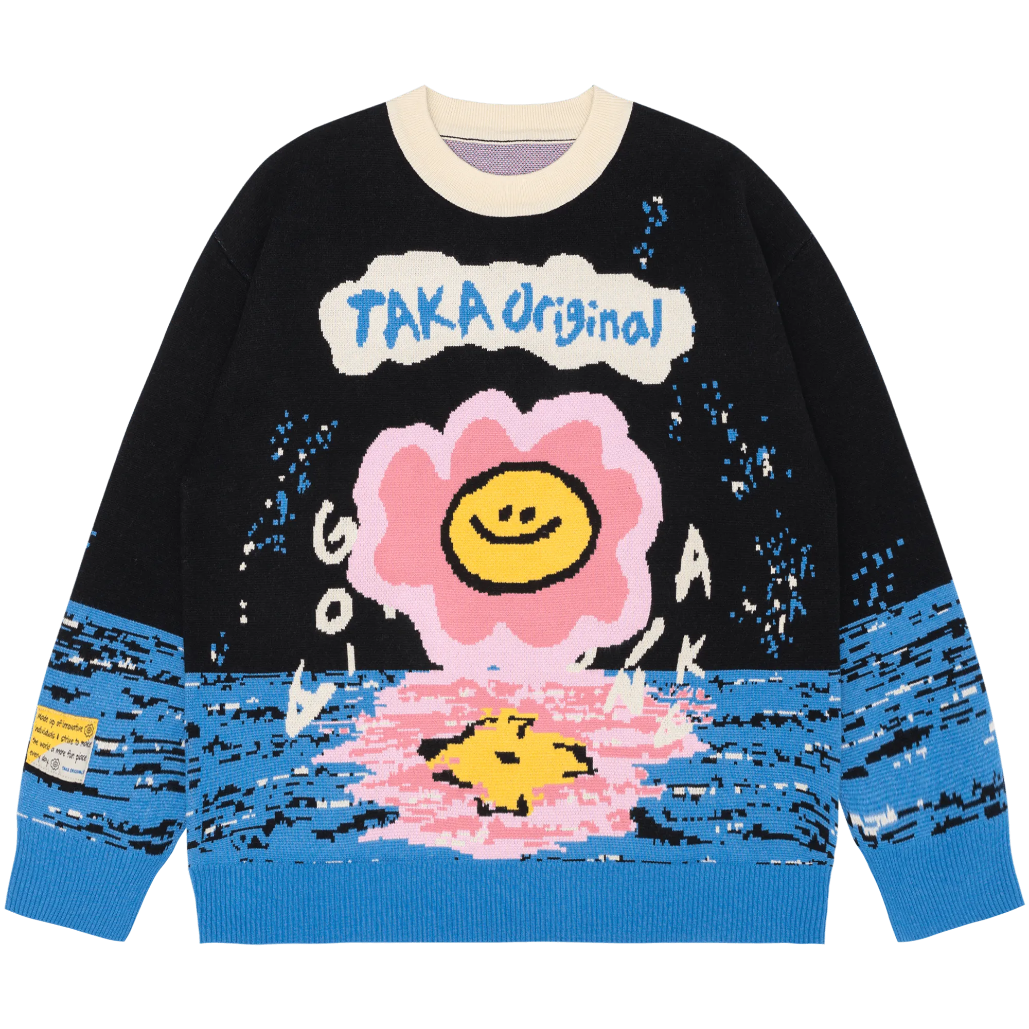 TAKA Original Life Is Beautiful Daisy ocean of tears knit jumper