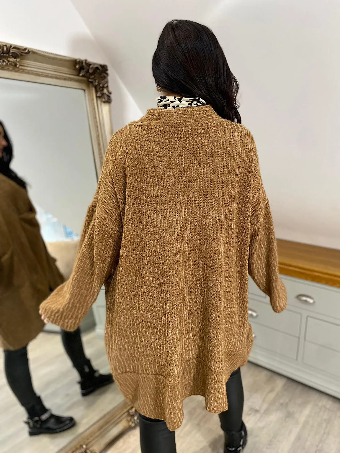 Tan Shimmer Twist Front Knit Imogen