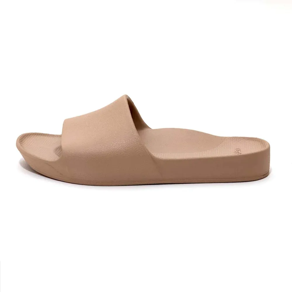 Tan Slides by Archie - Shop Now.