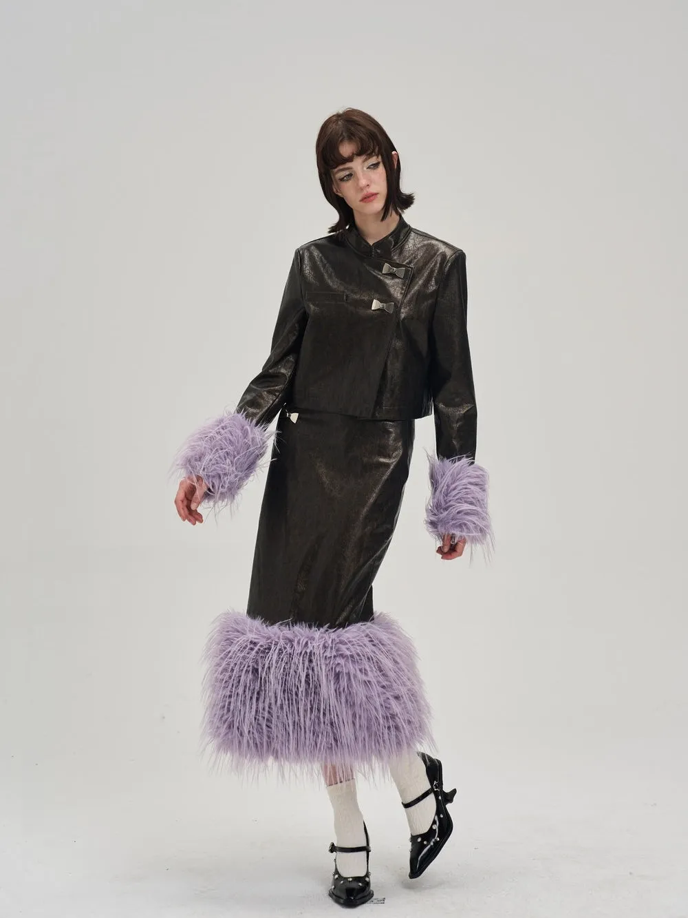 Tassel Leather Nichi Conspicuous Jacket＆One-Piece