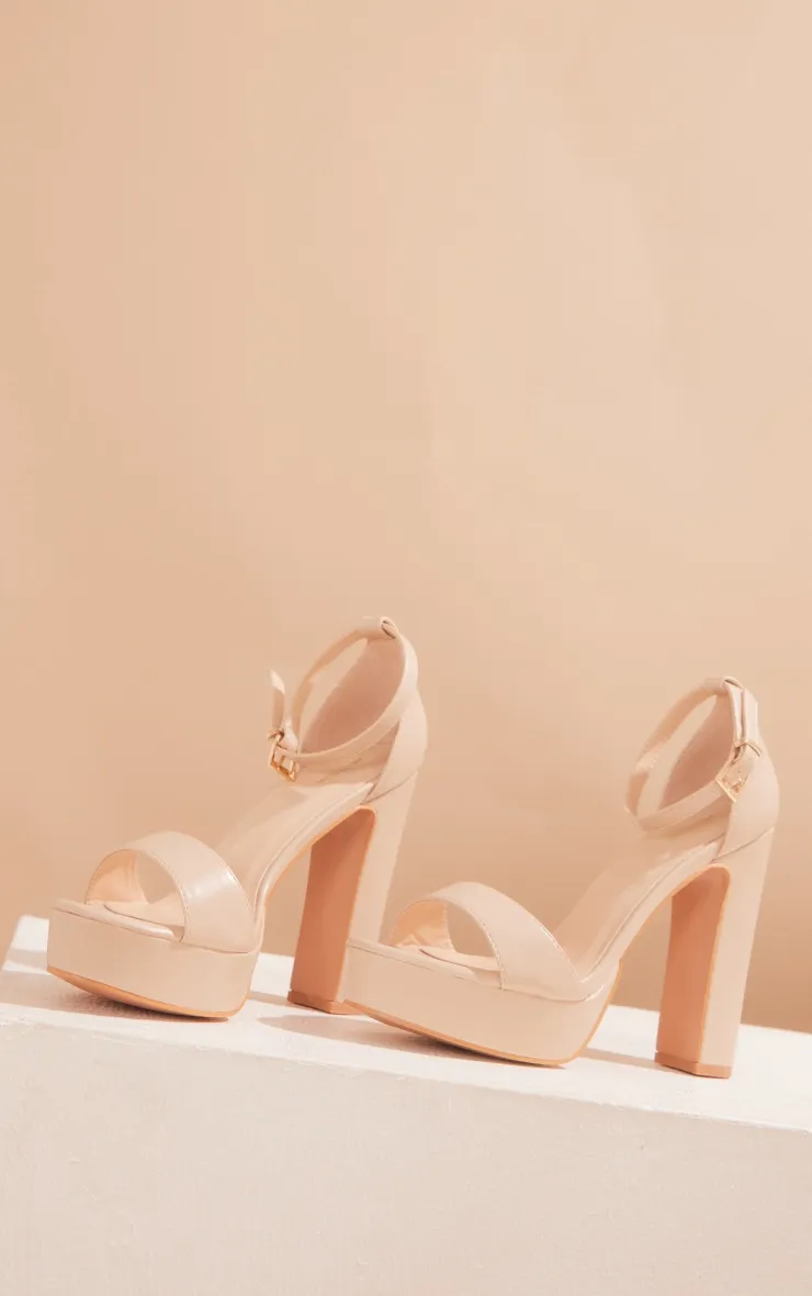 Taya Nude Pu Platform Sandals | Jumpers