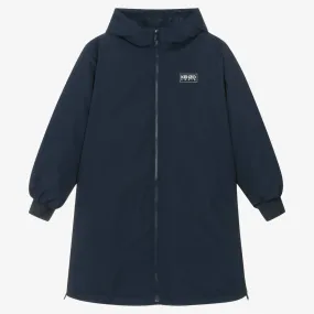 Navy Blue Hooded Padded Coat