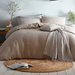 Textured Waffle Duvet Cover Set