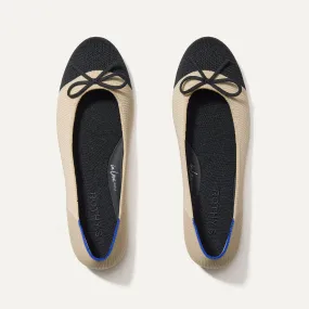 The Ballet Flat in Cream Captoe