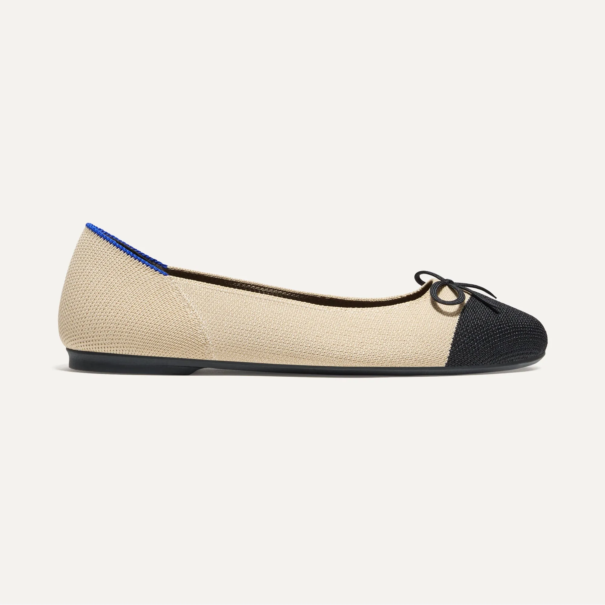 The Ballet Flat in Cream Captoe