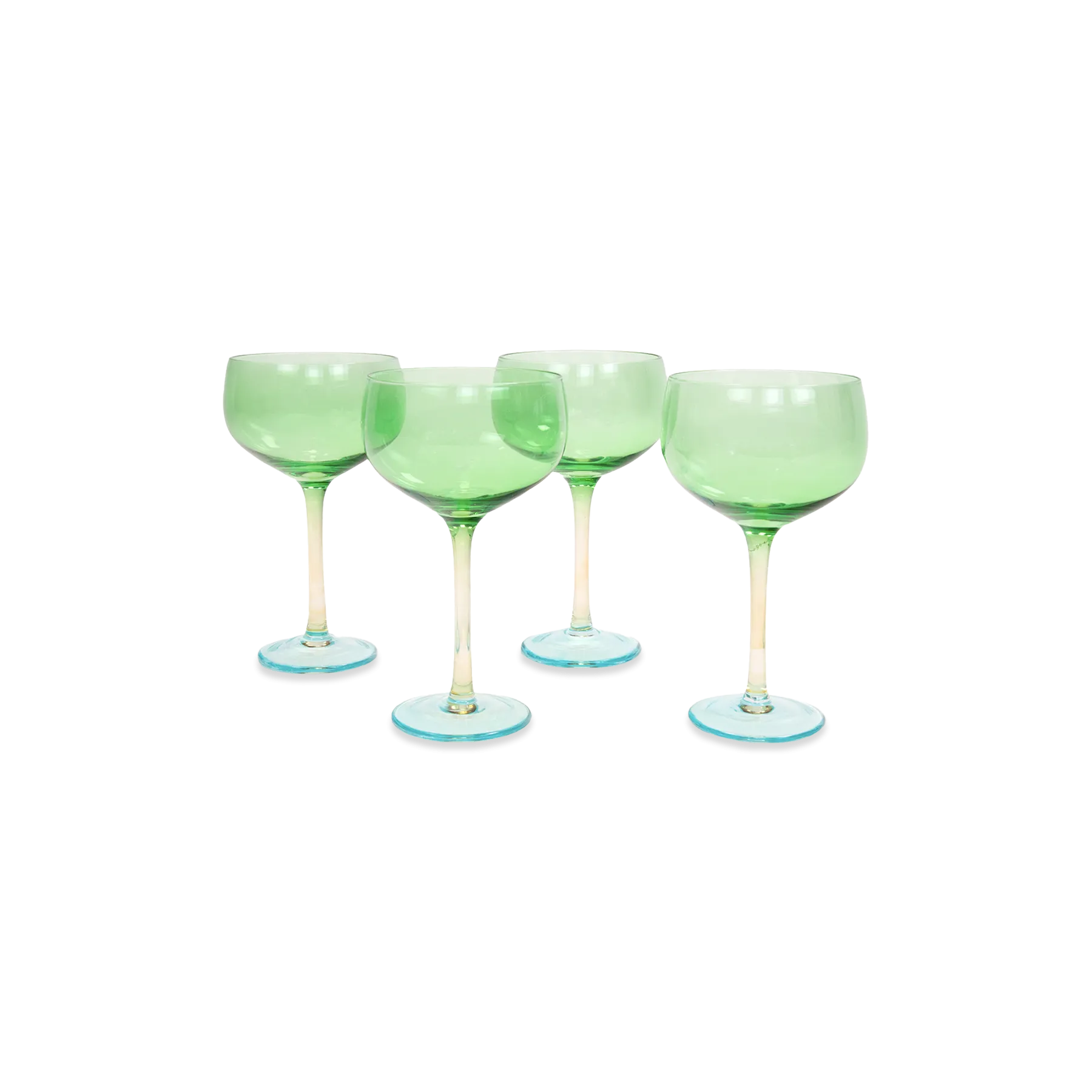 The Trio Coupe, Set of 4 - Meadow / Glass