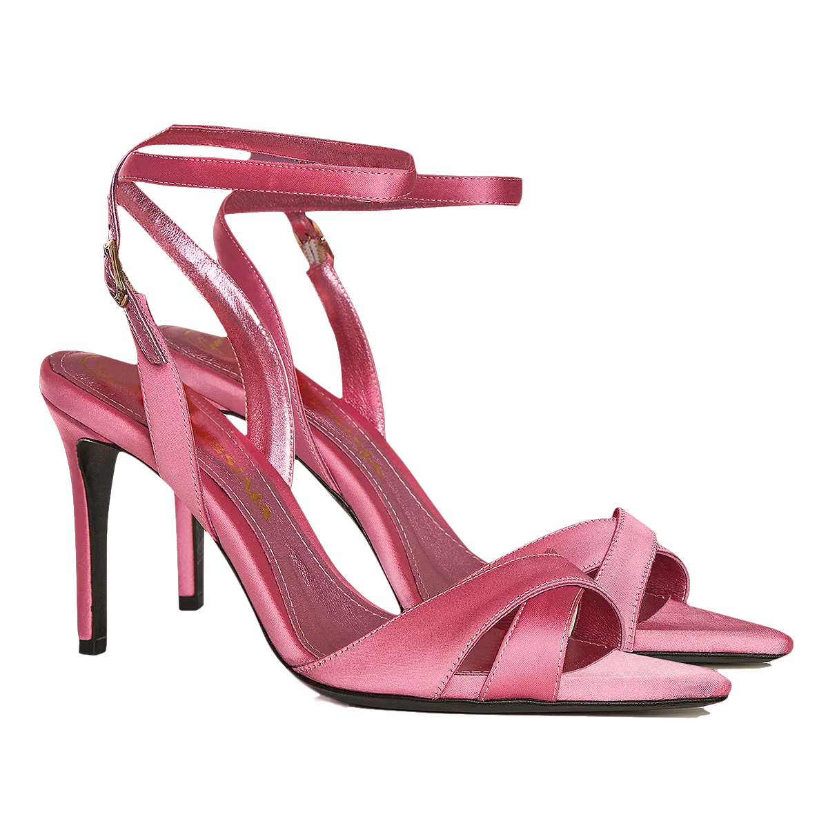 Gentle Pink Satin Thea Sandals