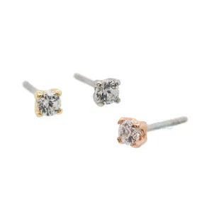 threadless: 1.5mm Tiffany Prong-Set Brilliant-Cut Gem End in Gold