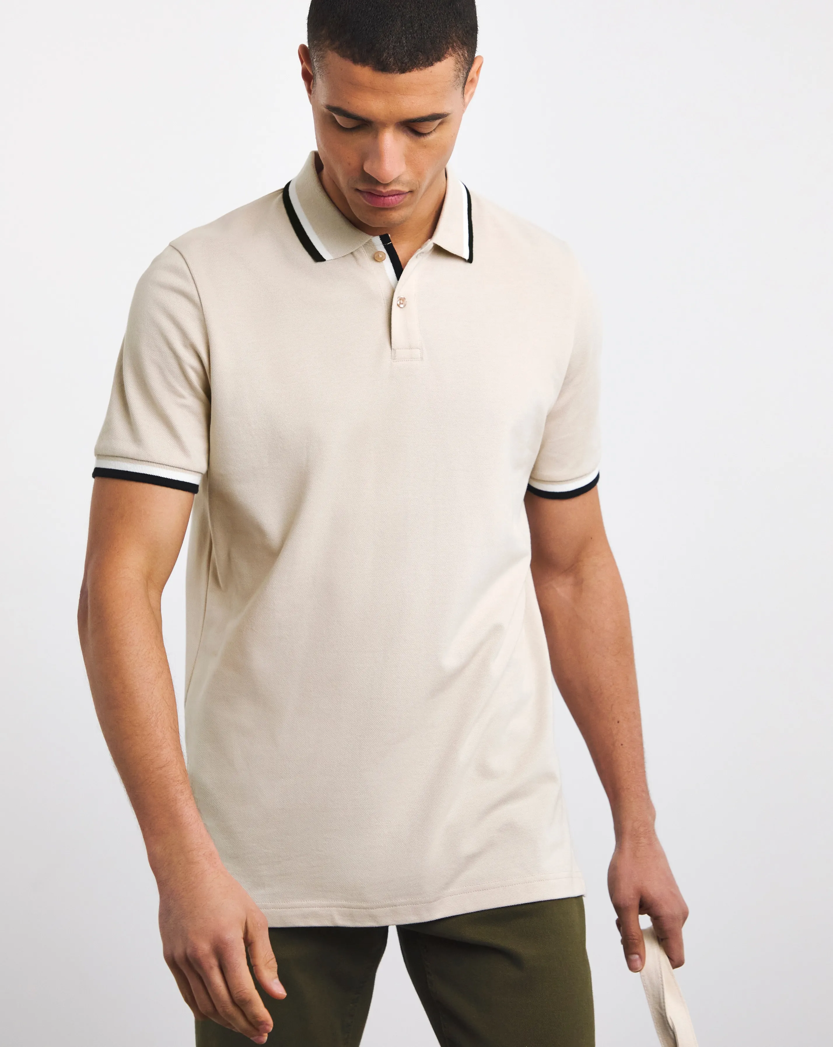 Tipped Pique Polo Long