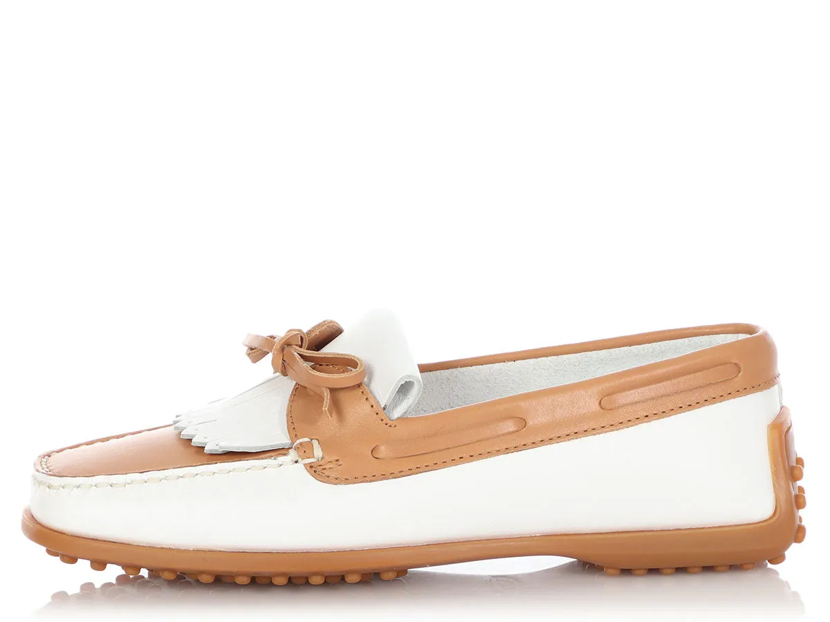 White and Tan Tod's Moccasins