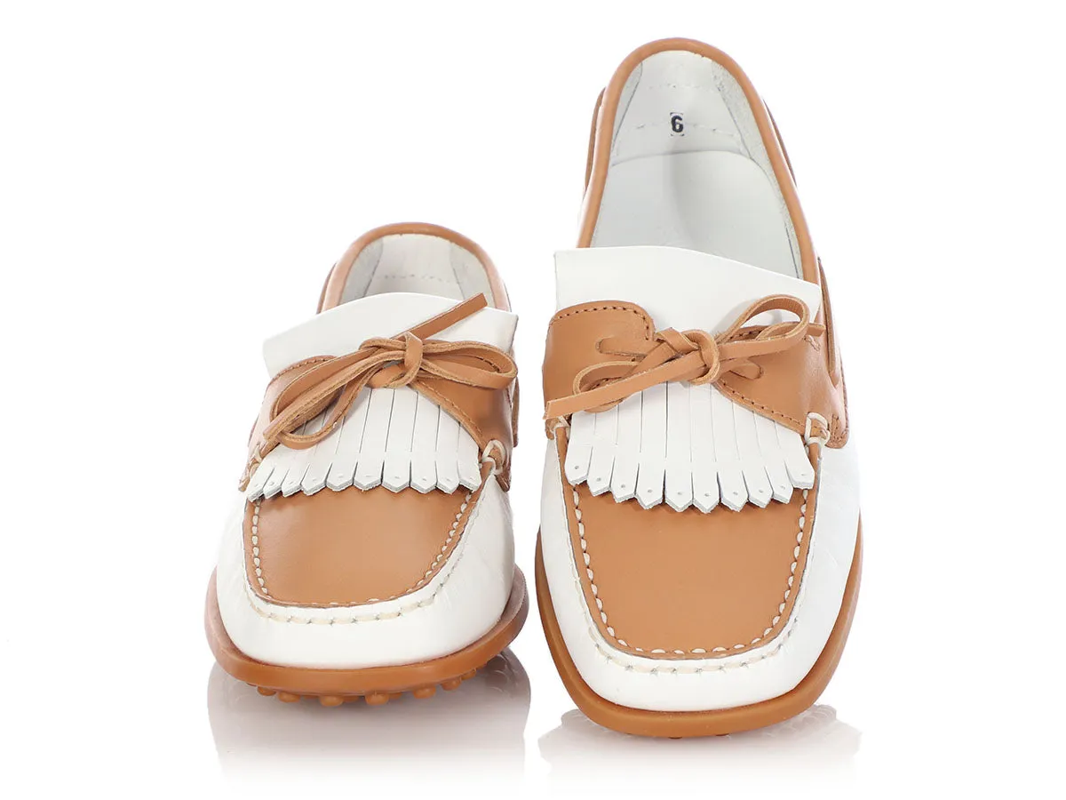 White and Tan Tod's Moccasins