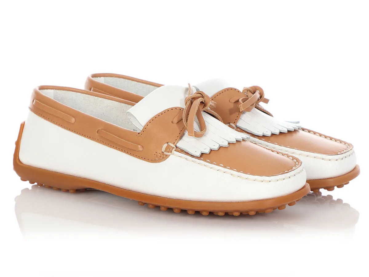 White and Tan Tod's Moccasins