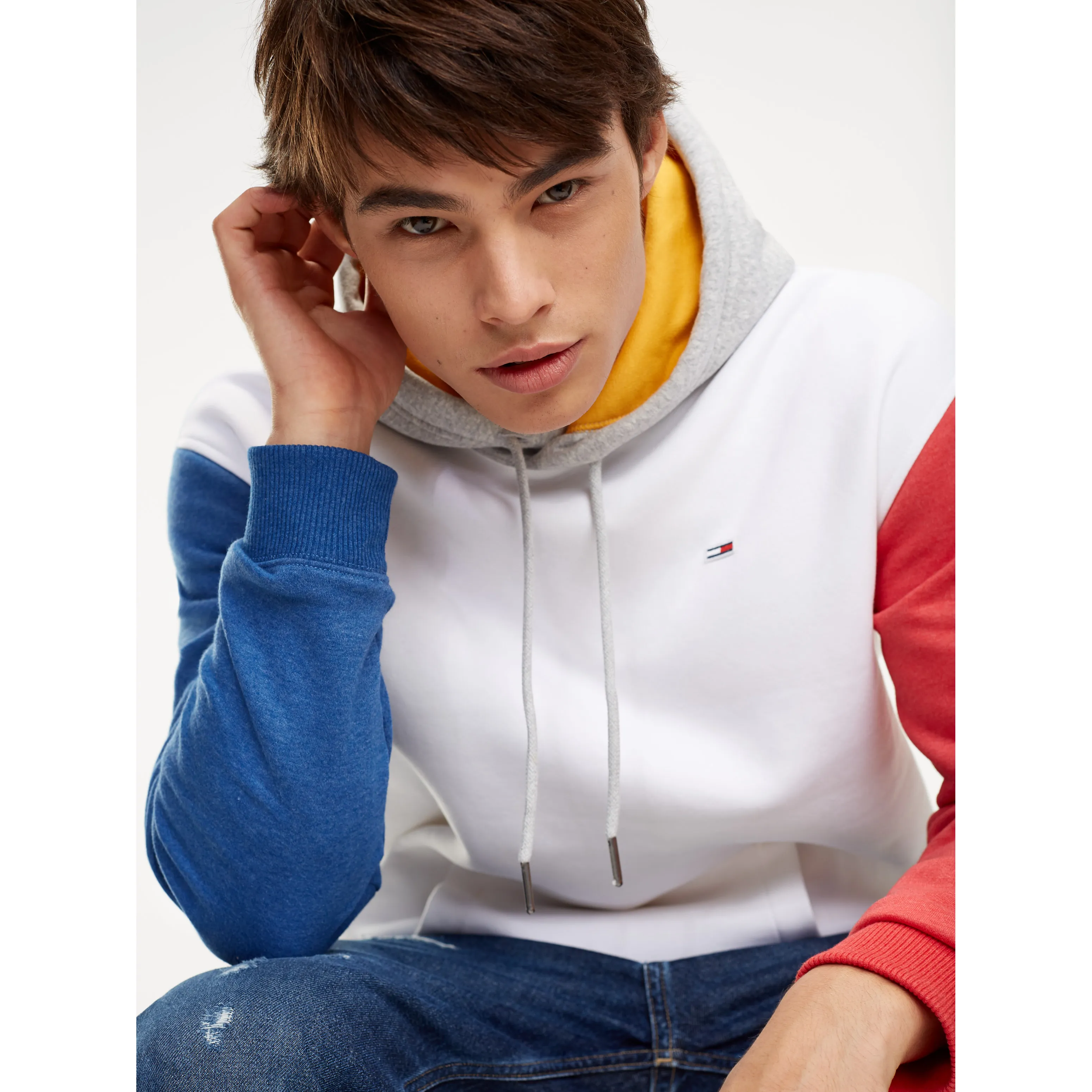 Tommy Hilfiger Colour-Blocked Hoodie Fleece Jumpers