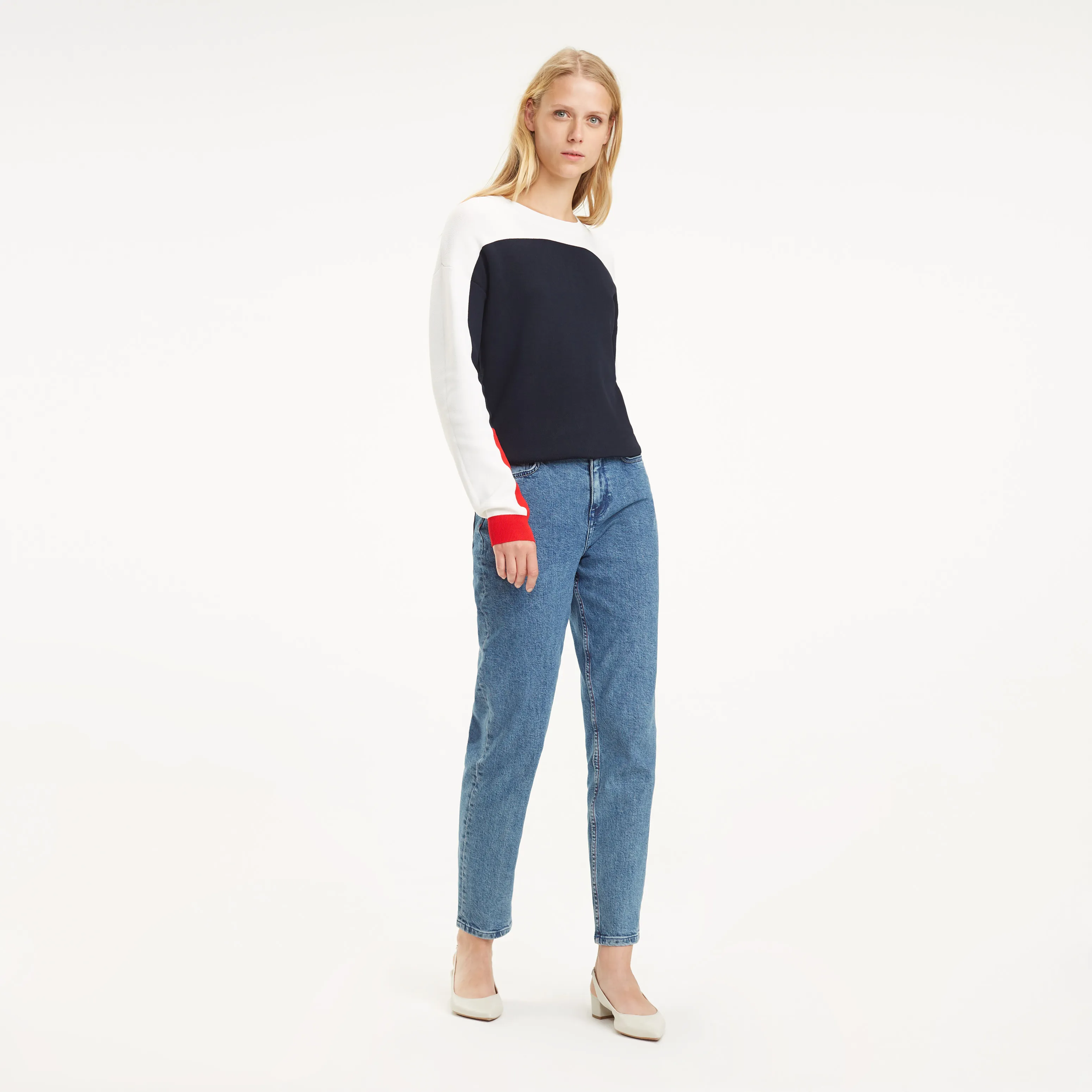 Tommy Hilfiger Crew Neck Jumper with Color Block Design