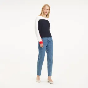 Tommy Hilfiger Crew Neck Jumper with Color Block Design