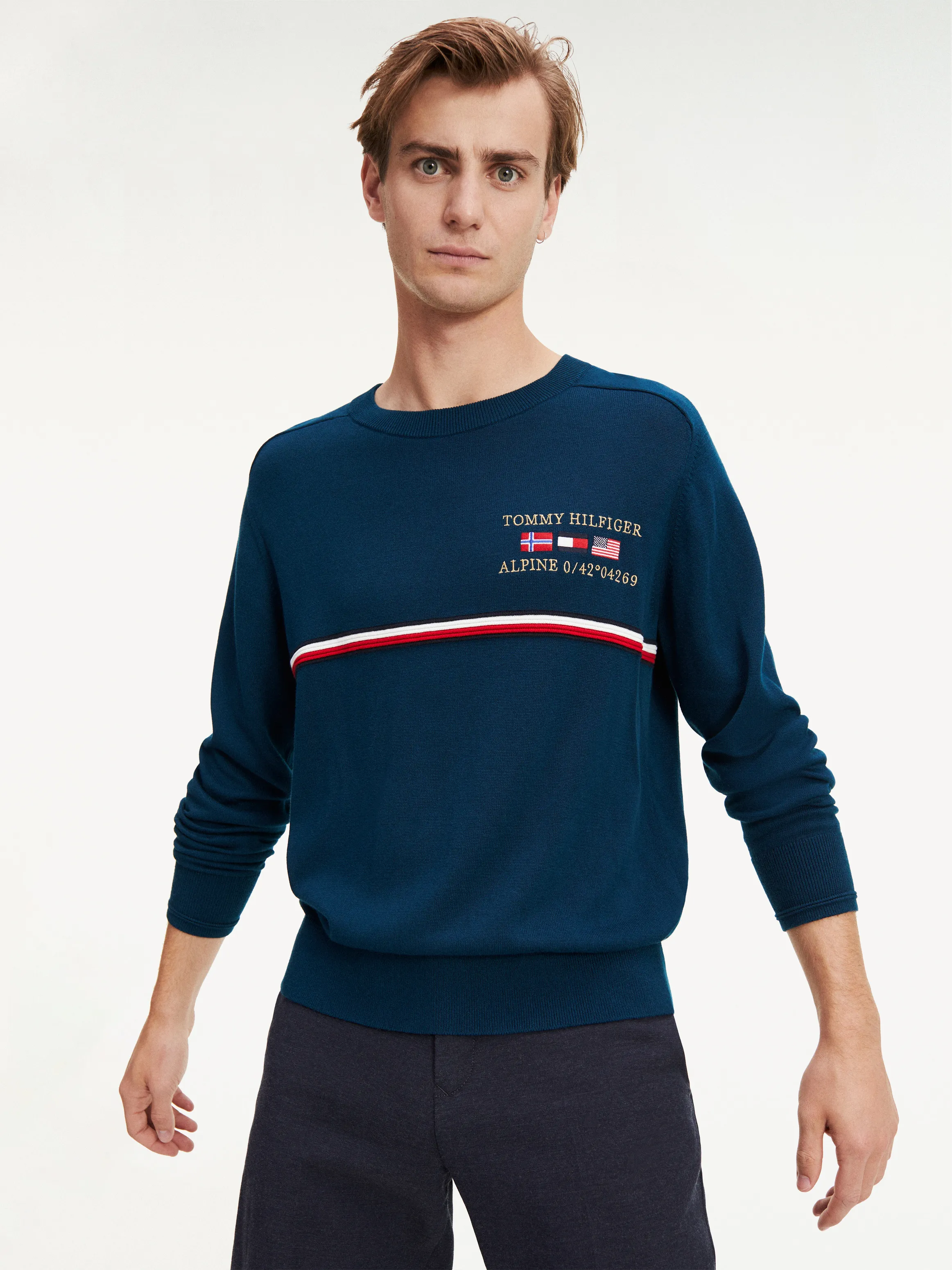 Tommy Hilfiger Global Flag Logo Crew Neck Jumper