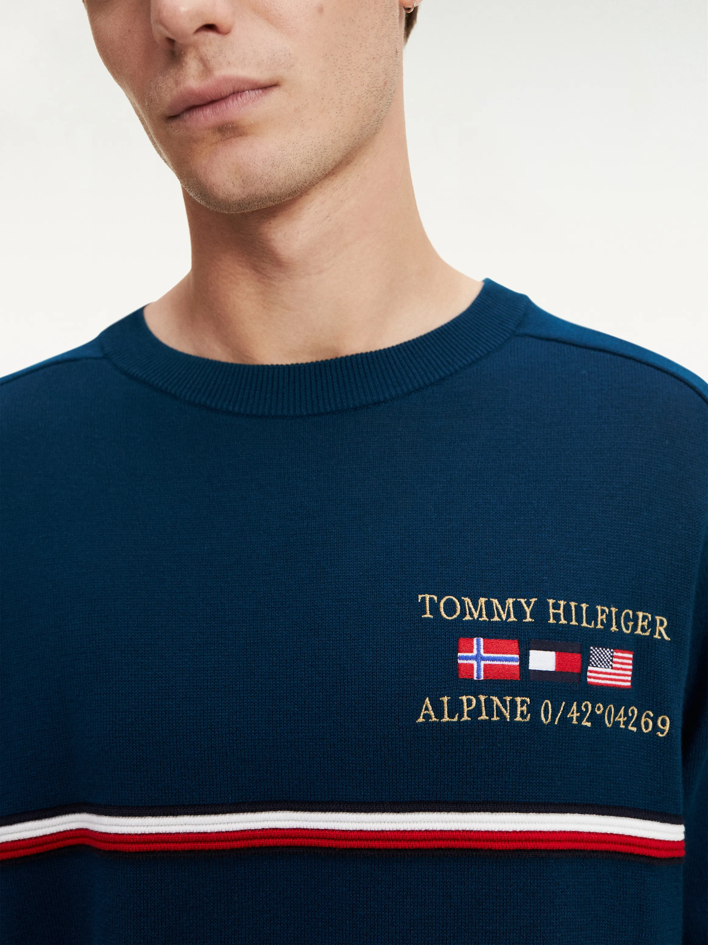 Tommy Hilfiger Global Flag Logo Crew Neck Jumper