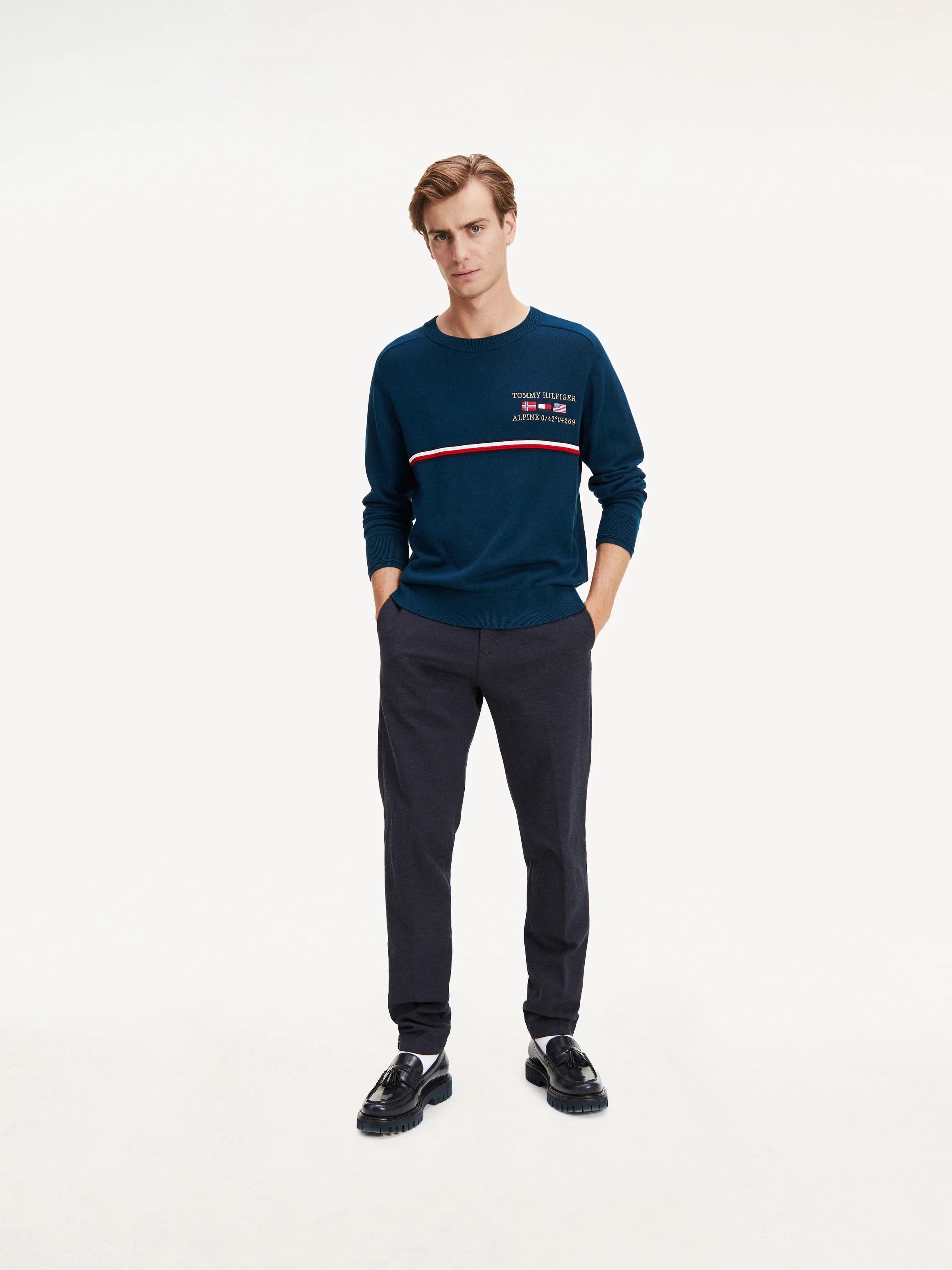 Tommy Hilfiger Global Flag Logo Crew Neck Jumper