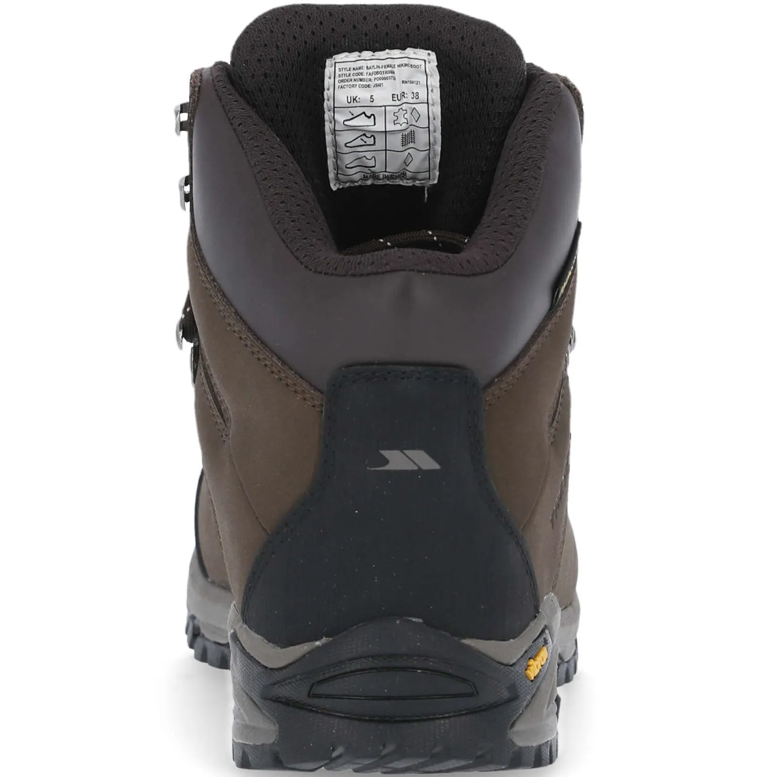 Trespass Womens Baylin Waterproof Vibram Walking Boots - Smokey Brown