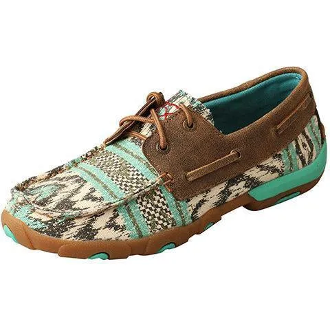 Twisted X Women's Boat Shoe Driving Moccasin - Multi/Bomber