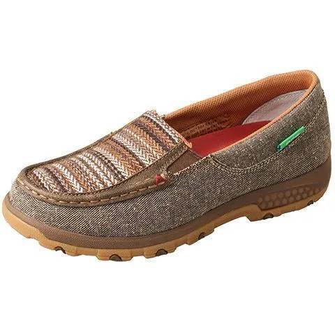 Twisted X Women's Slip-On Driving Moccasins - Khaki/Grey Multi