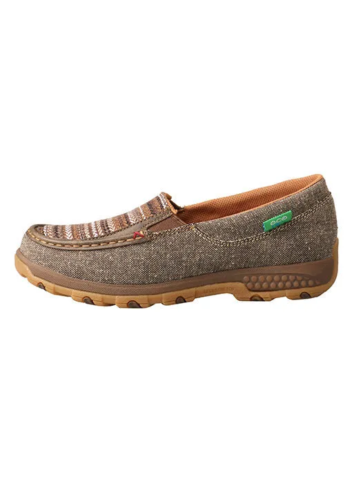 Twisted X Women's Slip-On Driving Moccasins - Khaki/Grey Multi