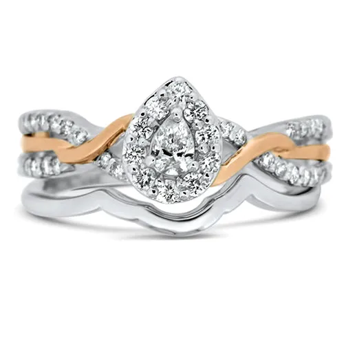 Two Tone Diamond Wedding Set