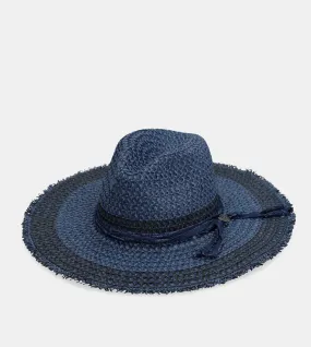 Two-tone raffia hat