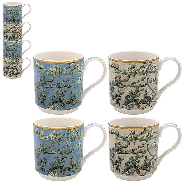 Van Gogh Almond Blossom - Set of 4 Stacking Mugs