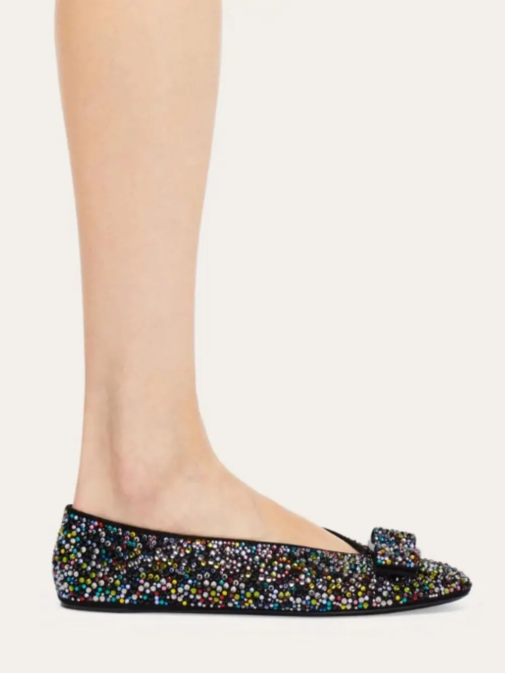 Vara Bow Crystal-Embellished Ballet Flat