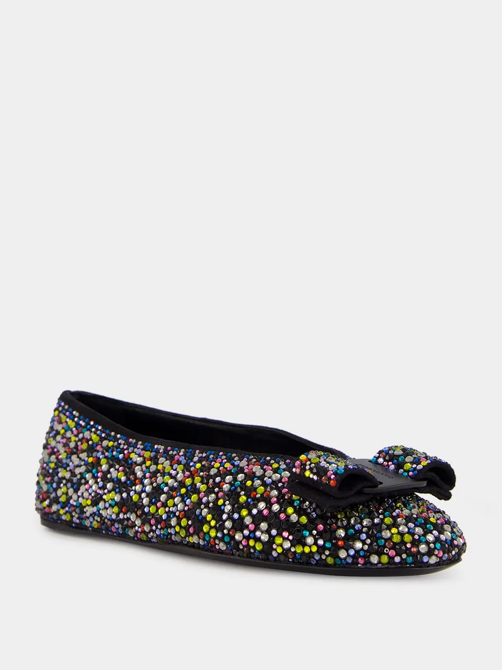 Vara Bow Crystal-Embellished Ballet Flat