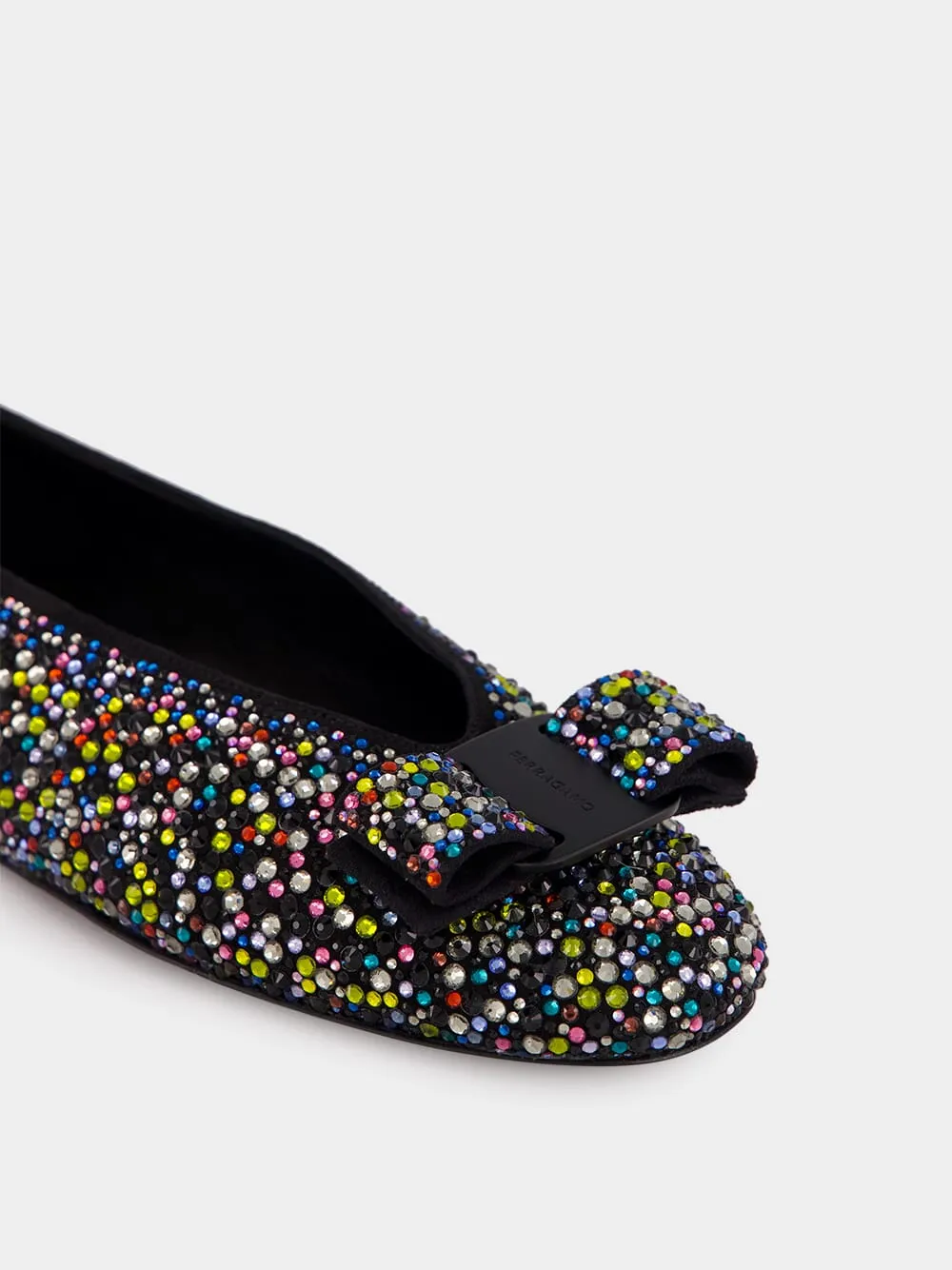 Vara Bow Crystal-Embellished Ballet Flat