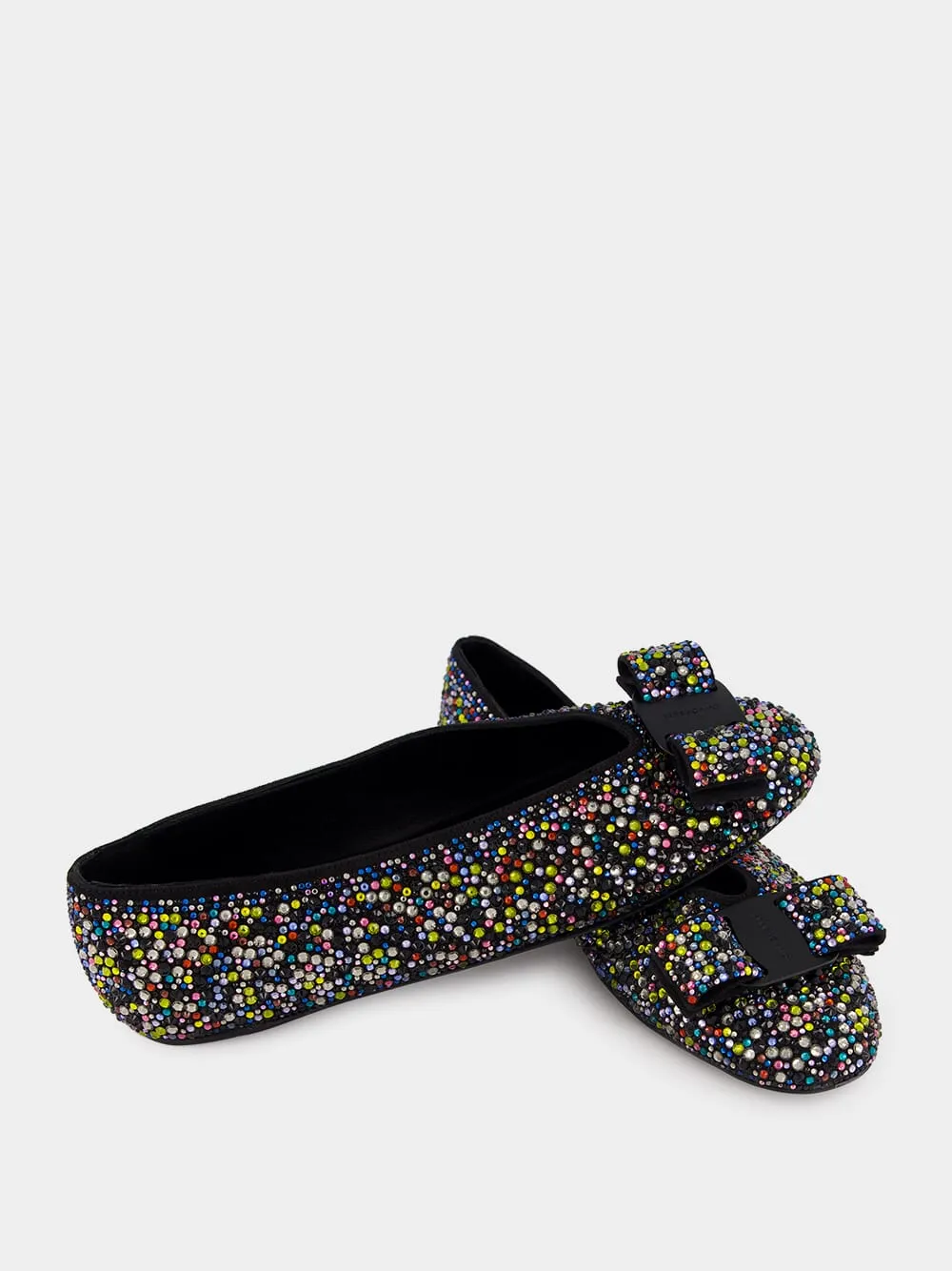 Vara Bow Crystal-Embellished Ballet Flat