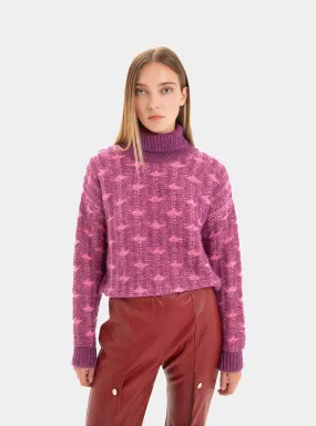 VERMONT PURPLE TURTLE NECK KNIT