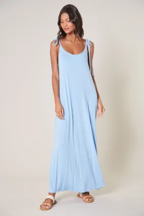 Verona Tie Strap Jersey Knit Maxi Dress