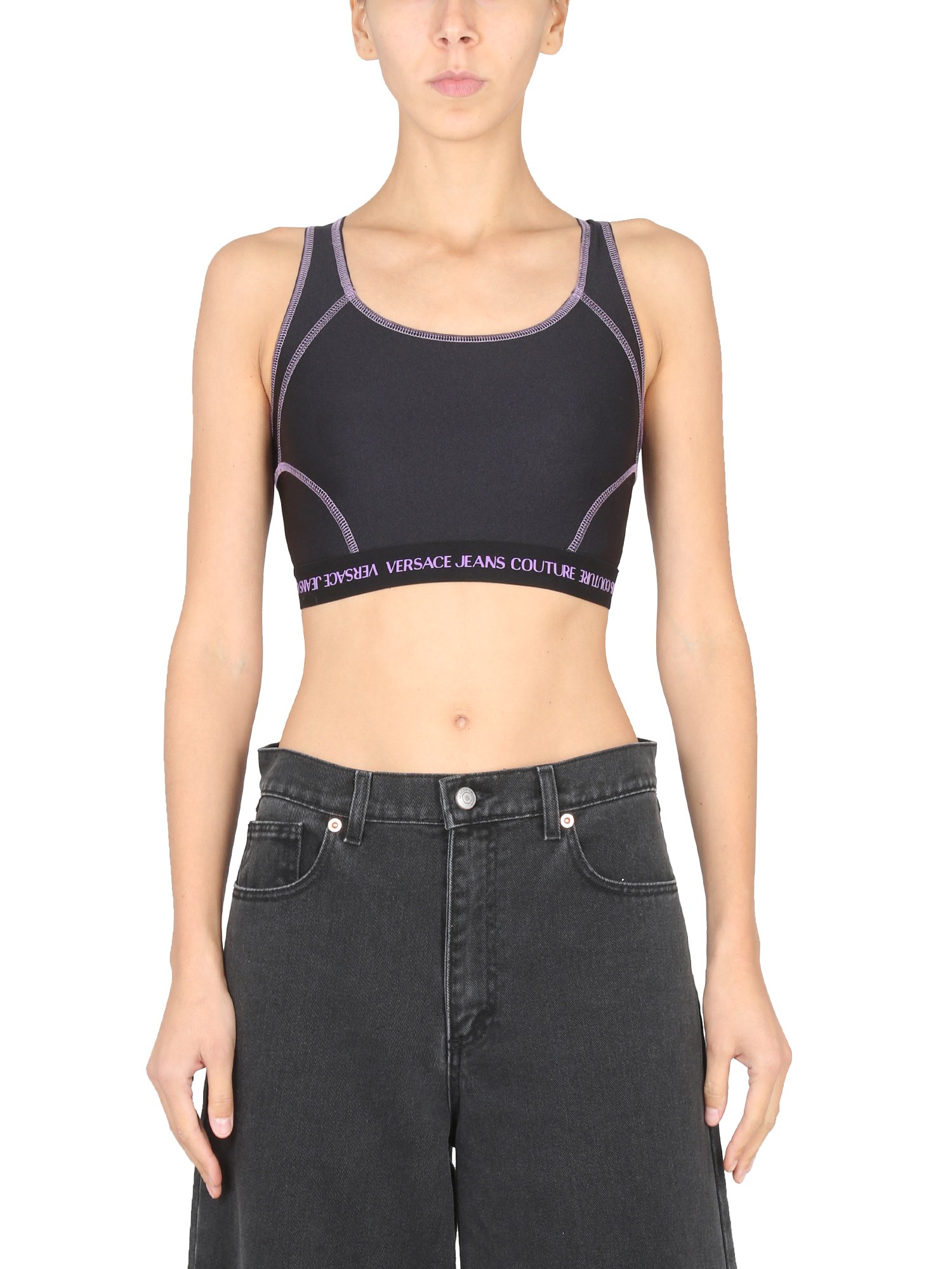 Versace Jeans Couture Crop Top Logo Band