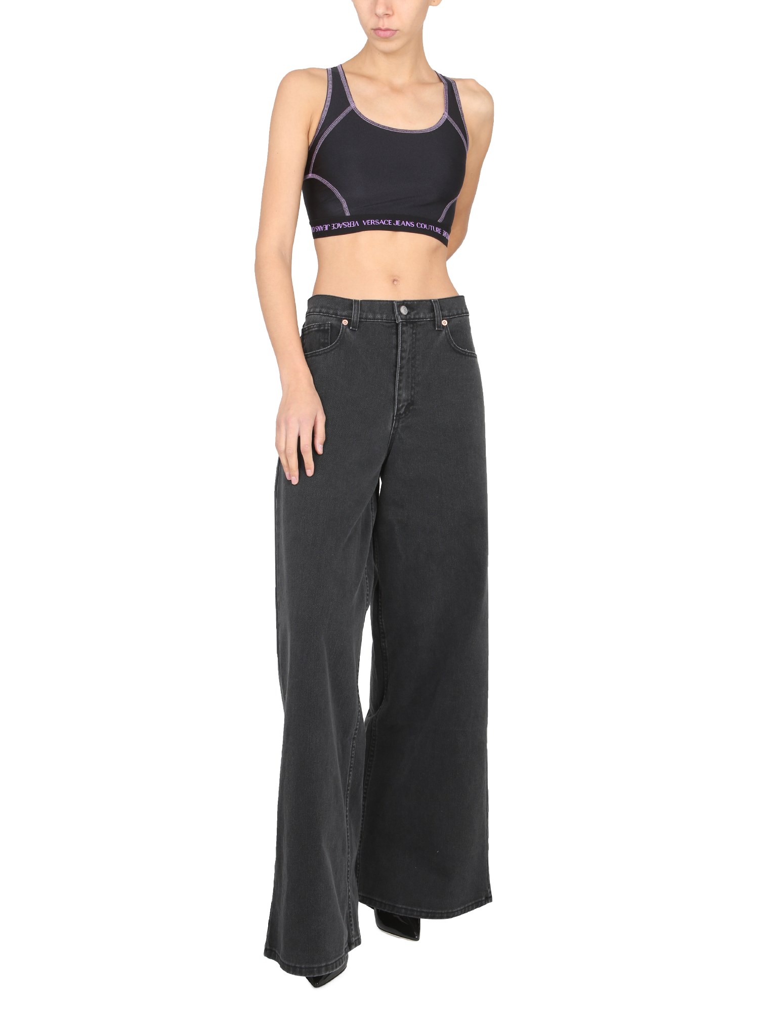 Versace Jeans Couture Crop Top Logo Band