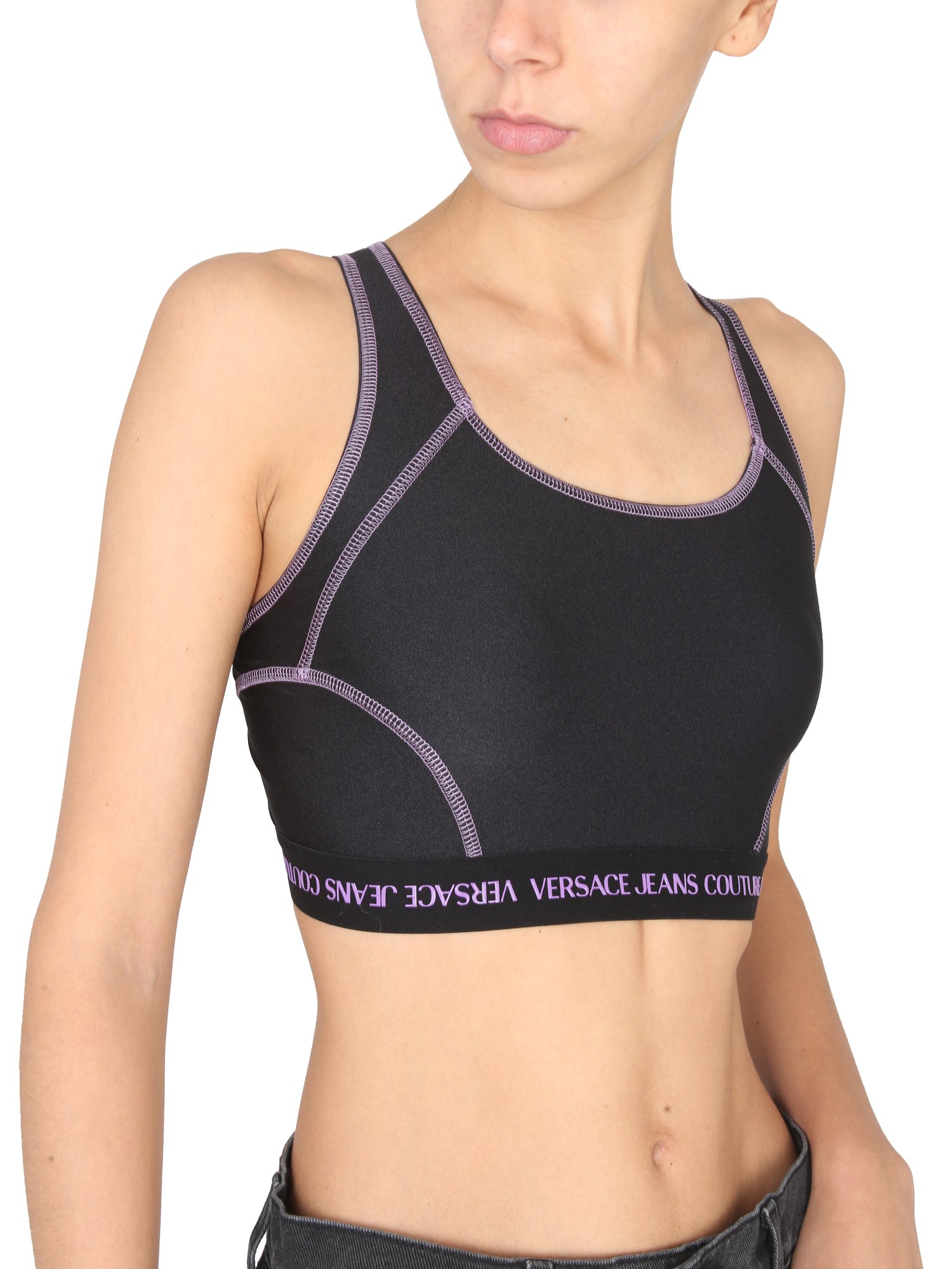 Versace Jeans Couture Crop Top Logo Band