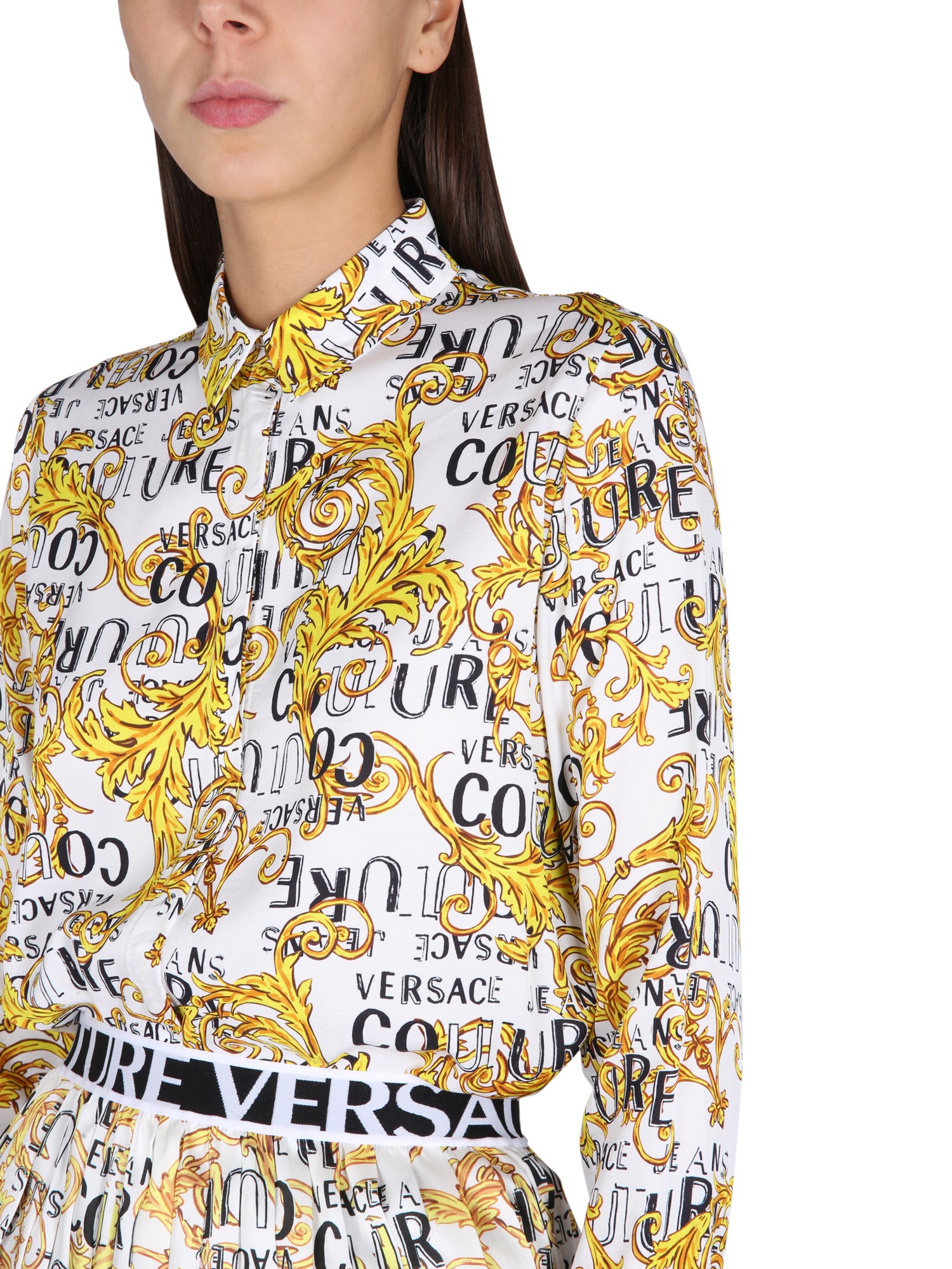 Baroque Patterned Shirt in Viscose by VERSACE JEANS COUTURE