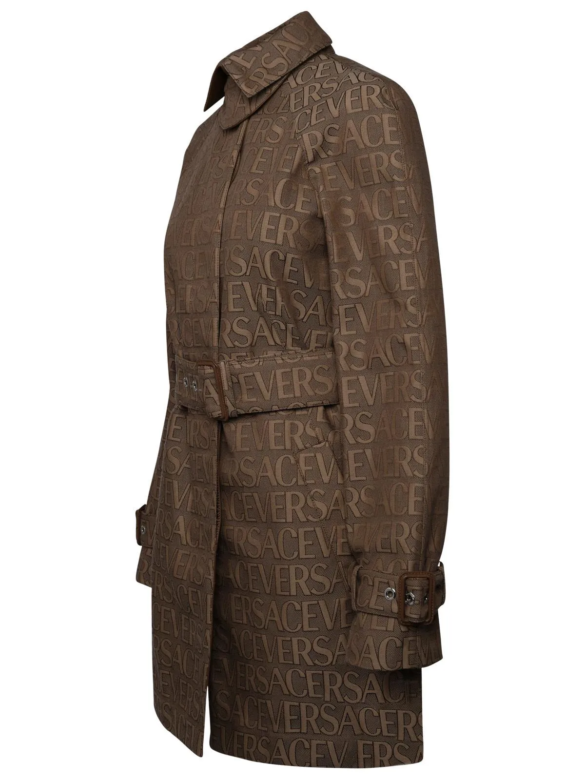 Versace Versace Brown Cotton Blend Trench Coat