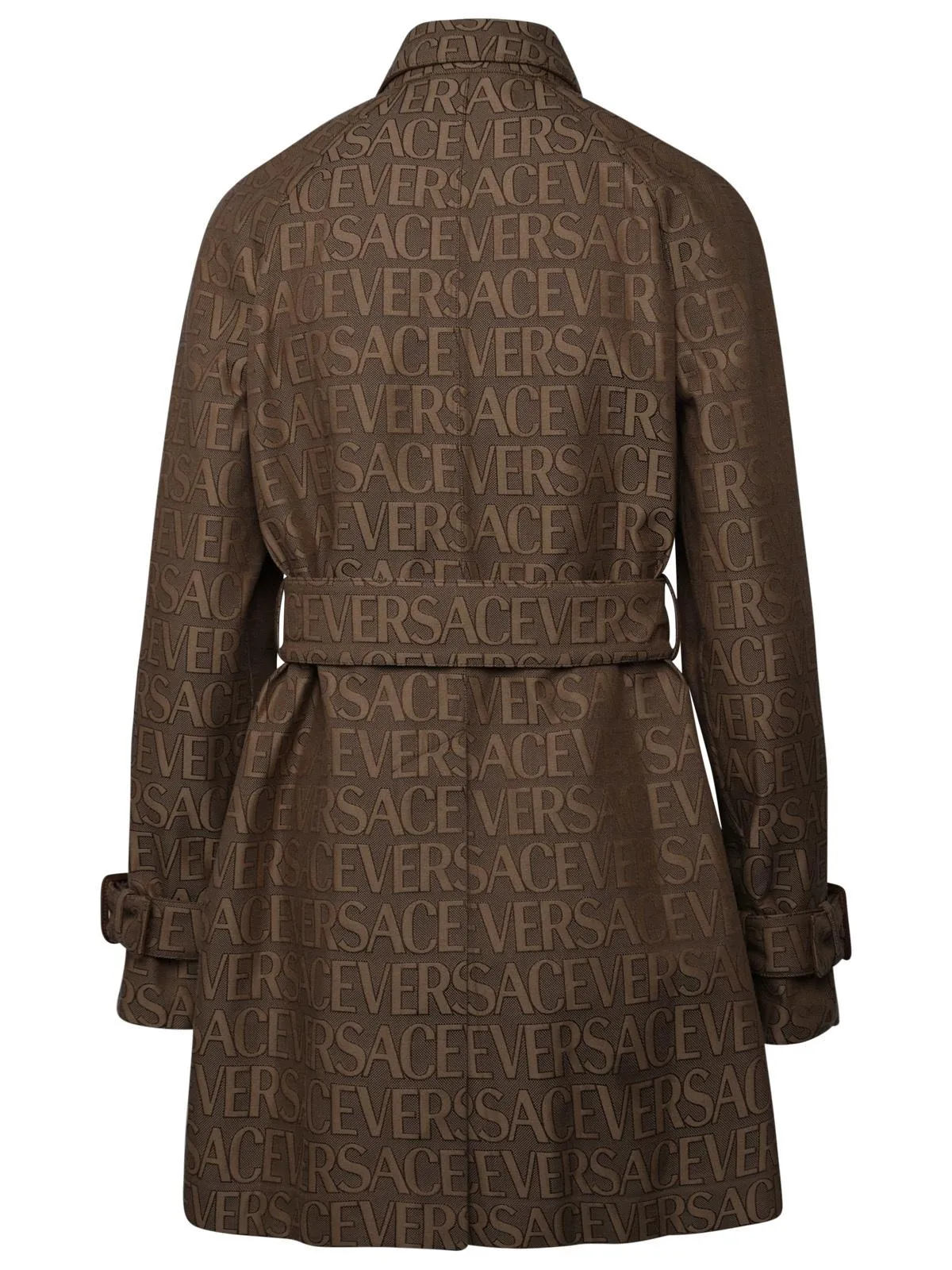 Versace Versace Brown Cotton Blend Trench Coat