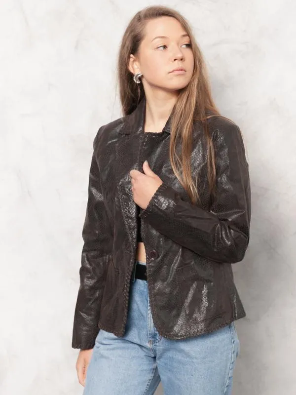 Vintage 80's Textured Leather Jacket