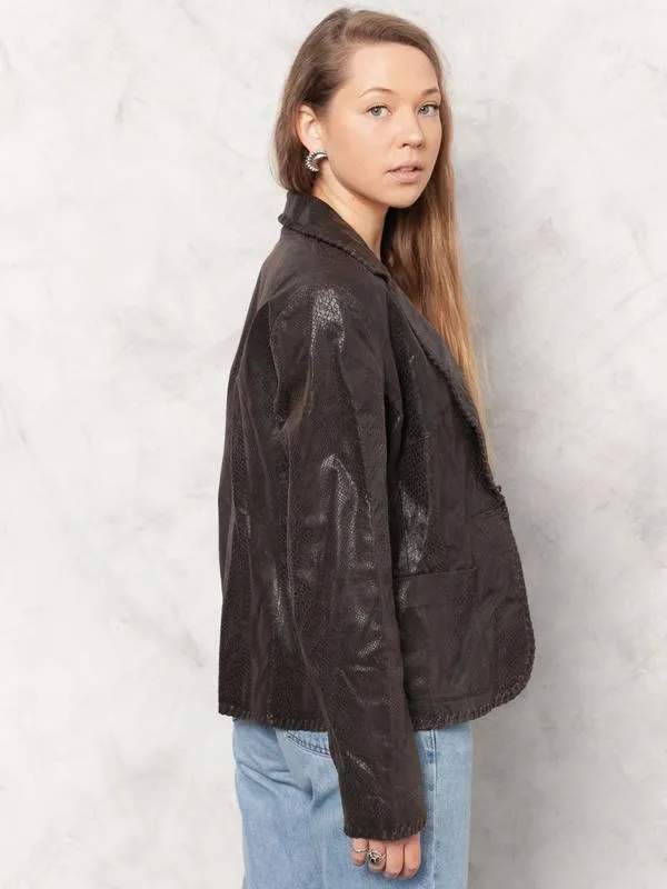 Vintage 80's Textured Leather Jacket